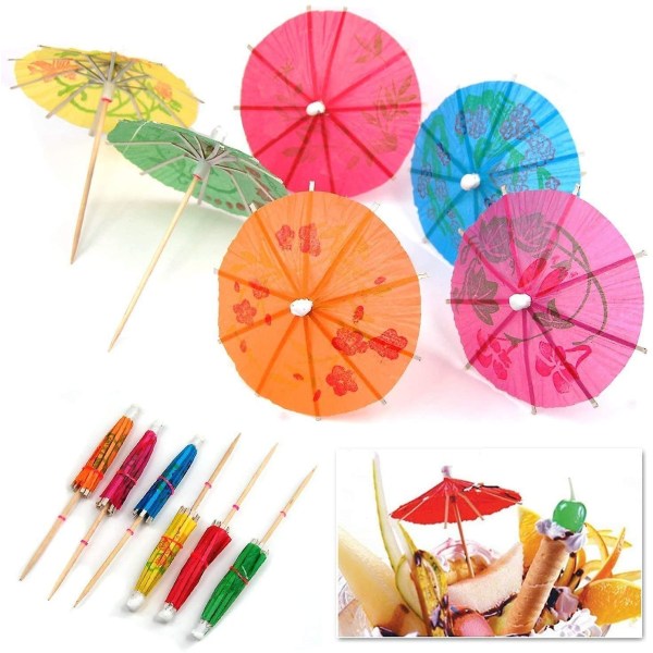 50 stk cocktail paraplyer, papir Cocktail dekoration parasoller
