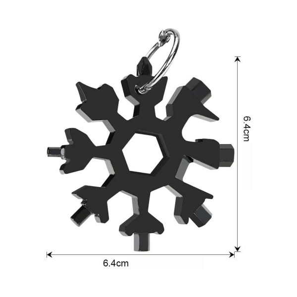 3-pack Snowflake Multi-Tool 18-i-1 Phillips skruvmejsel Set svart