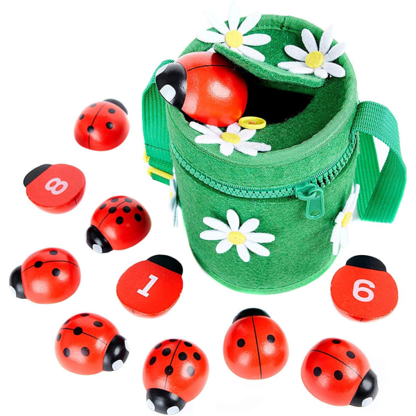 Counting Ladybug Fishing Toy - Montessori Counting Toys for Småbarn