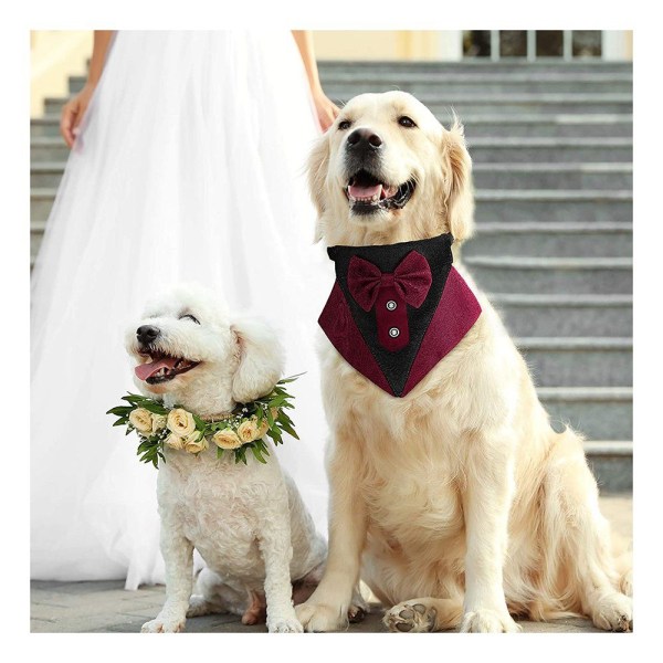 Formell Hundebandana Hunde Bryllupsbandana Hundehalsbånd red L