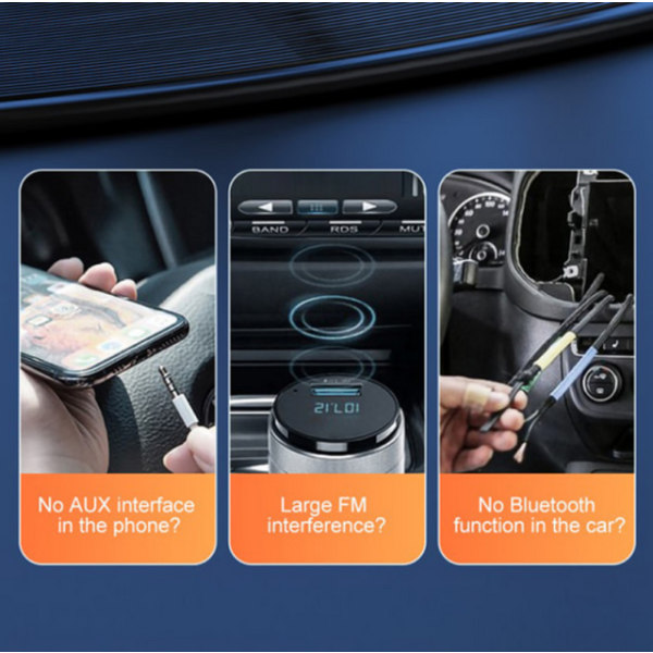 AUX-auton Bluetooth vastaanotin 5.0 autoäänilähetinsovitin