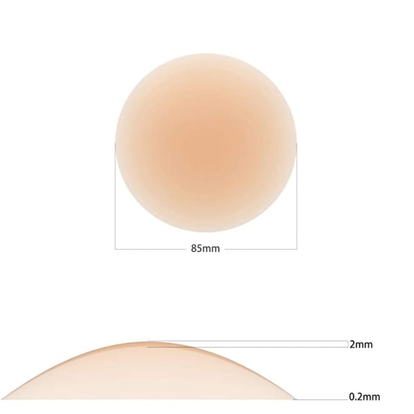 4 par slanke brystvorteskjolde til kvinder, genanvendelige selvklæbende medium skin tone