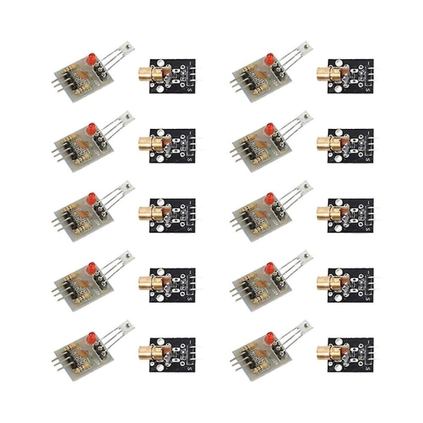 10 par sensormodulkort Laser-modtager-sender, laser-modtager-sensormoduler+ky-008 Laser