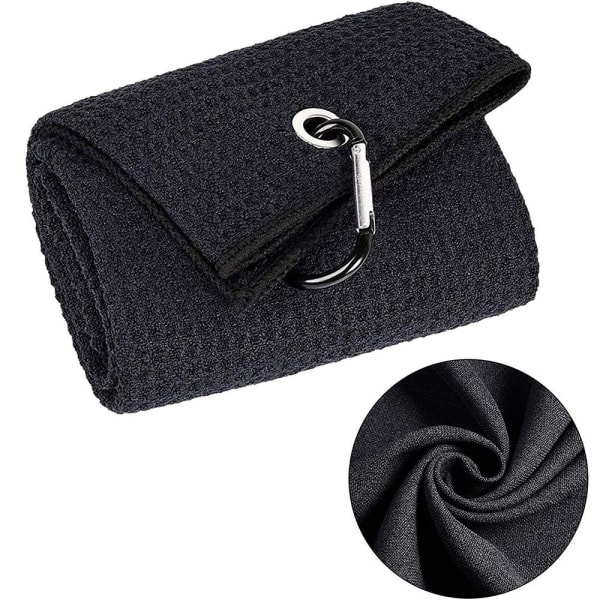 Rengöringskit för golfklubbar: Borste + magnetisk nyckelring + handduk svart