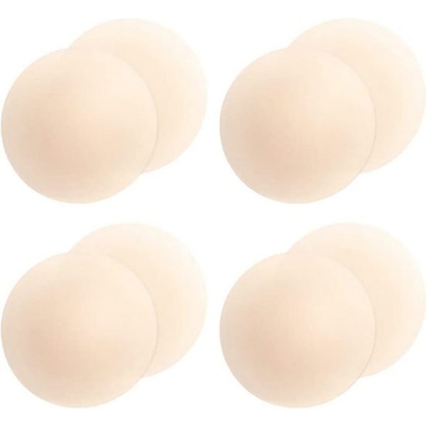 4 par slanke brystvorteskjolde til kvinder, genanvendelige selvklæbende light skin tone