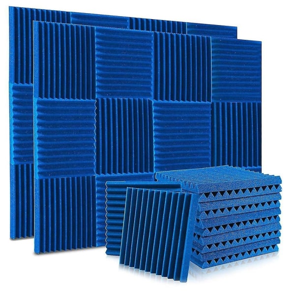 24 pakkauksen akustiset vaahtomuovipaneelit 1x12x12 tuumaa, äänieristetyt seinäpaneelit paloäänellä, äänipaneelit ke