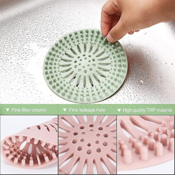 5 kpl Suihkuviemärin hiusloukku, kestävä silikonihiussieppari kylpyhuoneen kylpyammeeseen