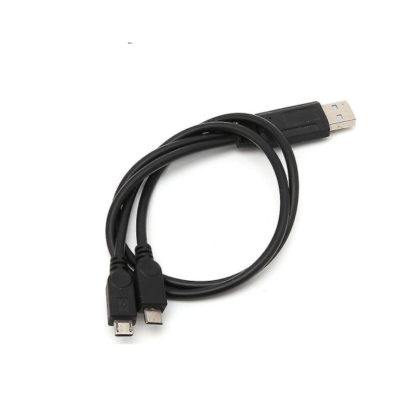 38cm Bärbar USB Hane Universal Micro USB Dual Hane Y Adapter Splitterkabel