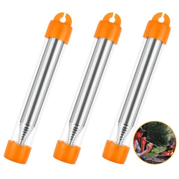 Ruostumattomasta teräksestä valmistetut Blowgun Fire Tools 3 Pack Teleskooppiputki