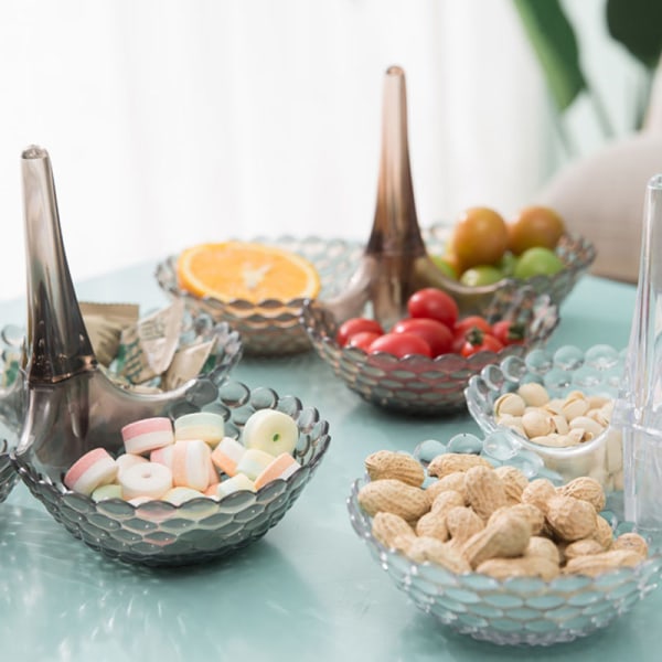 Stue flerlags høy frukt forfriskning gjennomsiktig godterietallerken gjennomsiktig hvit