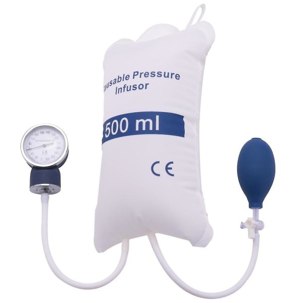 Infusionspumpe trykpose 500 ml med måler og håndpumpebold Genanvendelig trykinfusionspose