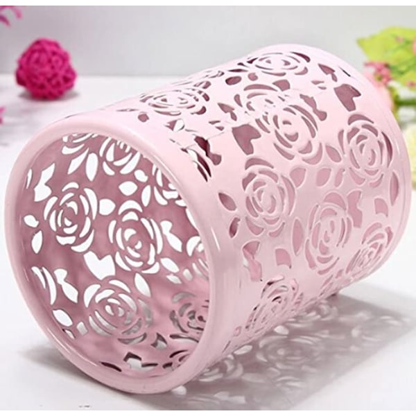 Hollow Out Flower Desk Pen Organizer Container Home Decoration