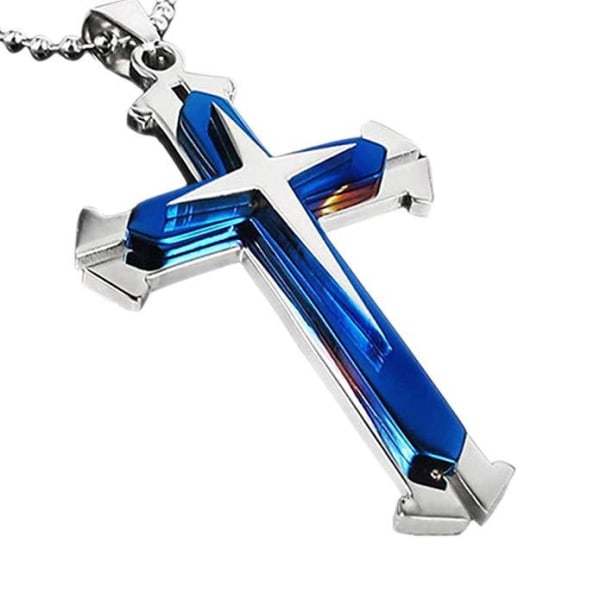 Delikat Christian Amulet Men's Diamond Free Cross Pendant