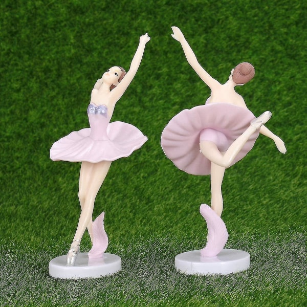 3stk Kakedekorativ dekorasjon Ballettdansjentepynt pink
