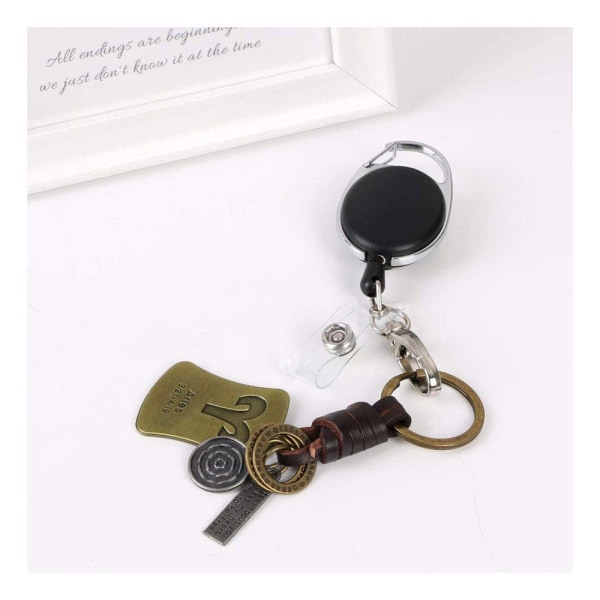 Nyckelkort med nyckelring 2-i-1 ID och korthållare för märkeshållare