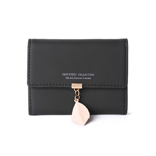 Dame lommebok laget av glatt og mykt kunstskinn liten dame lommebok i veldig vakre farger med mange rom Svart black