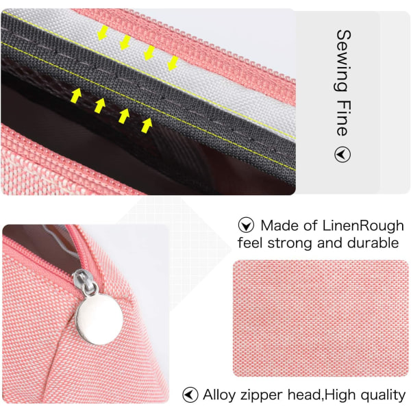 Multifunktionel frisk blyantpose med stor kapacitet til brevpapir pink