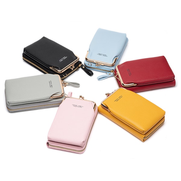 Mobilväska, plånbok, korthållare, vit axelremsväska