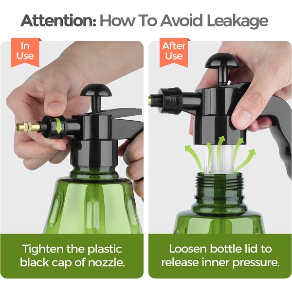 Pressure garden spray bottle with adjustable nozzle