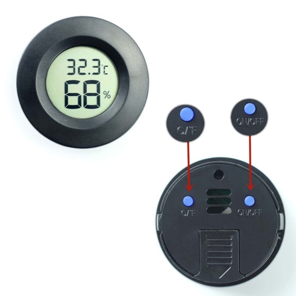 5 st Mini Digital LCD temperatur- och luftfuktighetsmätare trådlös termometer inomhus/utomhus hygrometer black