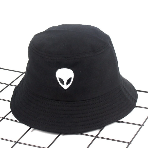 Hip Hop Sort Broderet Alien Hat Solhat Sort One Size black