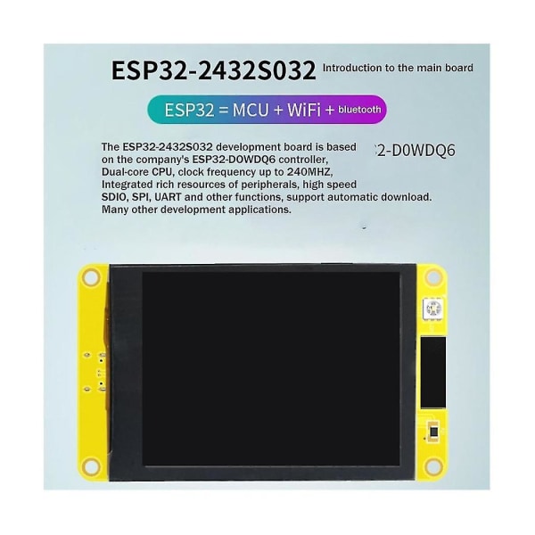 Esp32 3,2 tuuman Ips-kondensaattori kosketusnäytön kehityslevy Lvgl Wifi Bluetooth Lot Mcu Smart LCD D