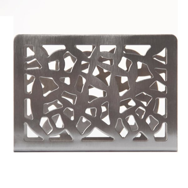 Ihålig servetthållare i rostfritt stål Pappershandduksställ Innovativt bord vertikalt dekorativ servett silver