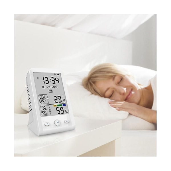 Tuya Wifi Temperatur Fuktighetssensor Hygrometer Termometer För Babyroom Sovrum