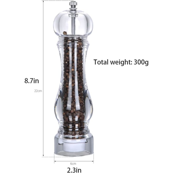 Klar pepparkvarn kryddmalning och pepparmjöl