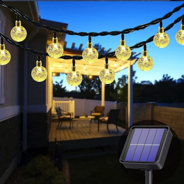 Utomhus Solar Fairy Lights, 50 LED 23ft inomhusbelysning warm color