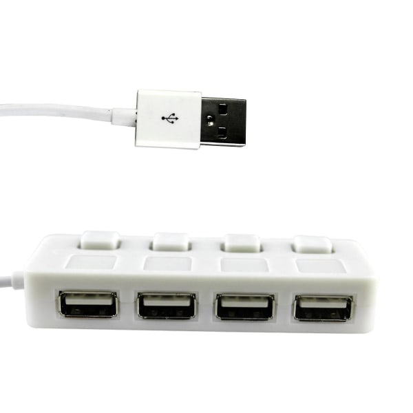 4-ports USB 2.0 adapter højhastigheds multi hub strømforsyning white