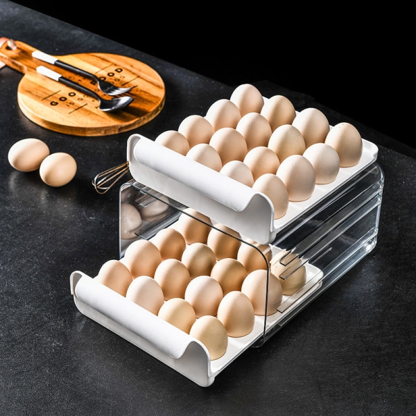 32 ristikon kananmunien säilytyslaatikko jääkaapeille white