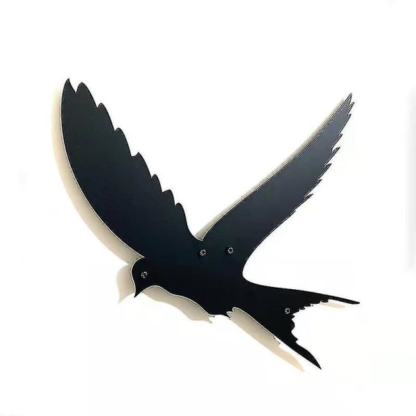 Smidesjärn fågelprydnad Kreativ svarta fåglar Silhuett Väggkonstdekoration för Aespa