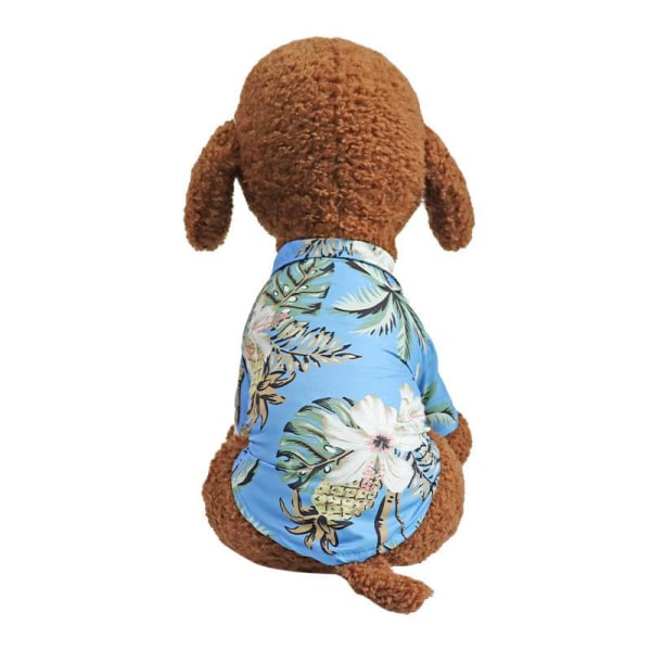 4st husdjur sommar t-shirt hawaiiansk stil blommig hundskjorta l L
