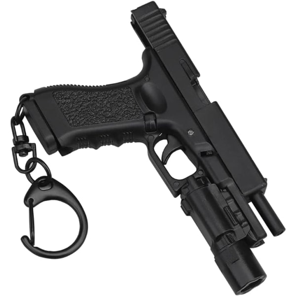 Taktisk nøglering Gun Shape Nøglering Gun Model 1:4 Action Figur Serie Pendant Taske Charm Herre Army Kærestegave -G17 Sort black