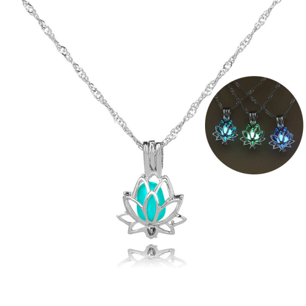 Yoga Lotus Flower Luminous Pendant Halsband Luminous Smycken