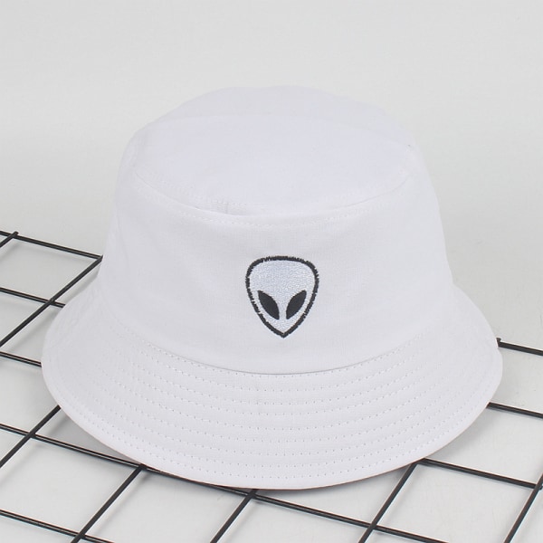 Hip Hop Valkoinen Brodeerattu Alien Hat Aurinkohattu Valkoinen One size white