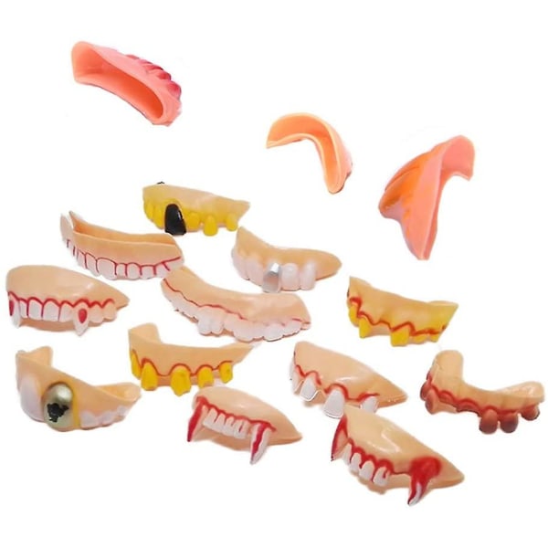 50st roliga tänder fula tandproteser Sprattleksaker Plasttänder