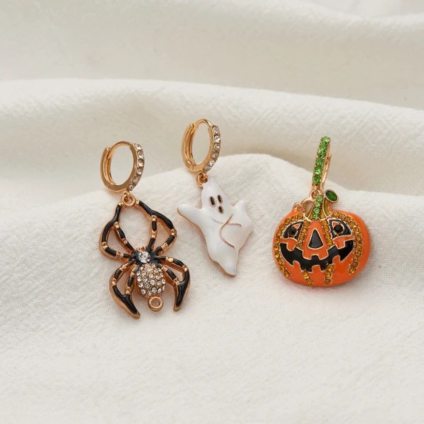 5 par blandat halloween-tema set kvinnors örhängen halloween örhängen