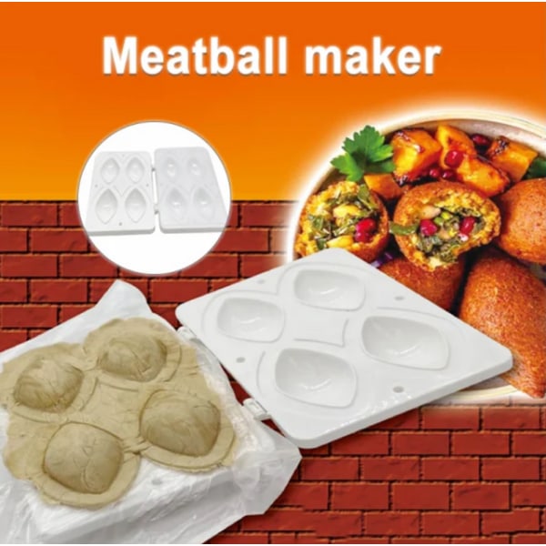 Manuell Meatball Maker Press Tool 4 Fack Meatball Maker Cooking Tool