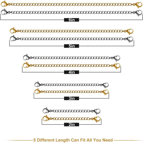 15 stk halskædeforlænger til smykkefremstilling