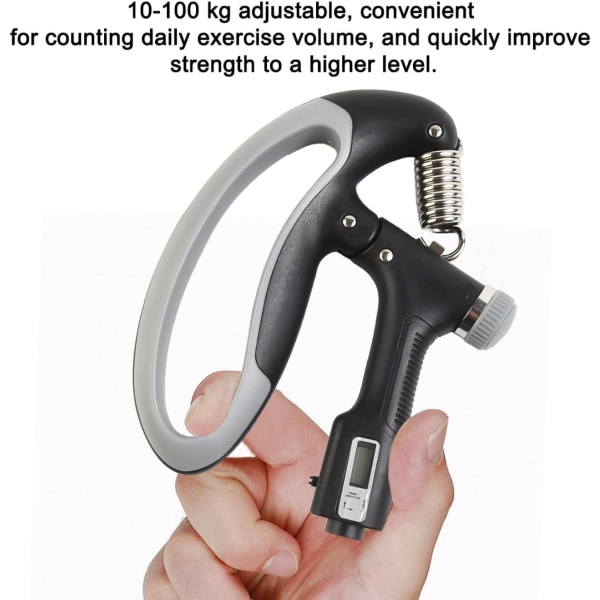 Handgreppsstärkare 10-100 kg Grip Strengthener Trainer - Justerbar håndgrepsforsterker med rustfritt stål