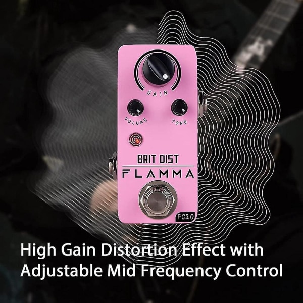 Fc20 Distortion Pedal Elgitarr Pedal High Gain Distortion Effekt med justerbar mellanfrekvens