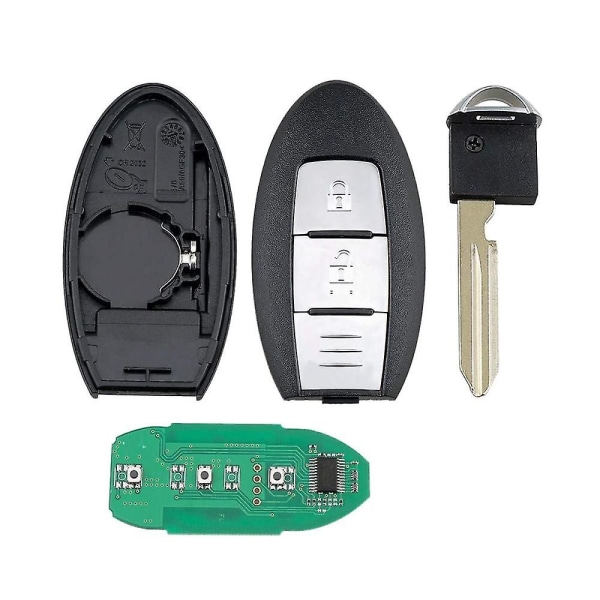 2-knaps bilnøglefjernbetjening Smart nøglebriksetui J458 til 433mhz 46 Chip Pi970 batteri