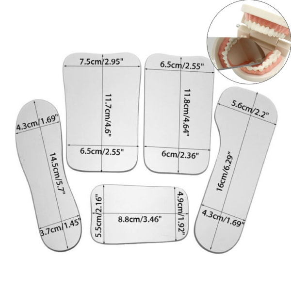 5 st Dental Mirror Intraoral Occlusal 2 Side Photographic Glas