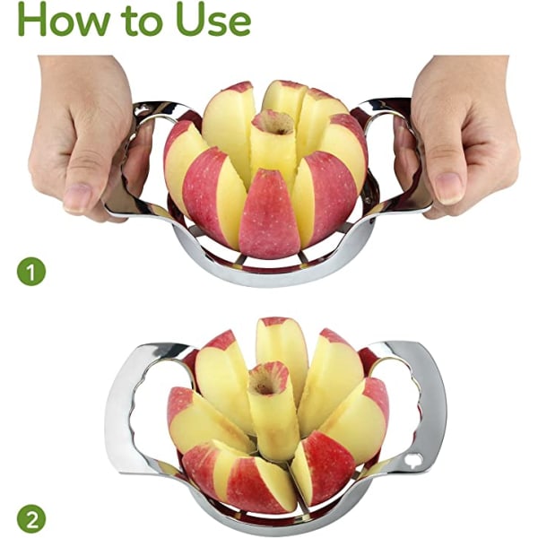 Apple Slicer ruostumaton teräs 8 terää hopea
