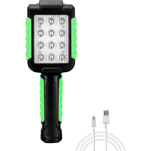 LED-arbejdslampe, foldbar USB-opladning udendørs arbejdslampe, med magnetkrog