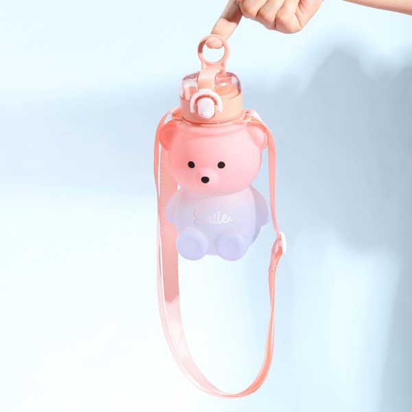 800ml Water Cup Straw Cup-Kids Portable Cup gradient bear