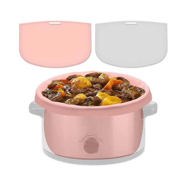 2-pakke Slow Cooker Liners - Genanvendelig komfuropdeler, silikone madlavningsposer Passer til 6 Quarts Pot (grå+p