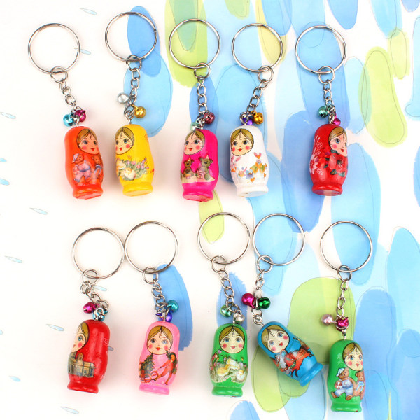 Nesting Doll Keychain Set med 36 ryska Nesting Doll Keychains